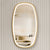Riri Oblong 500mm x 900mm Frontlit LED Mirror with Brushed Brass (Gold) Frame and Demister