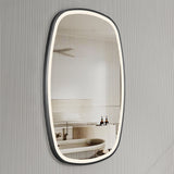 Riri Oblong 600mm x 900mm Frontlit LED Framed Mirror with Demister, Matte Black Frame