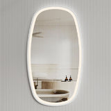 Riri Oblong 500mm x 900mm Frontlit LED Framed Mirror with Demister, Matte White Frame *Clearance Stock*