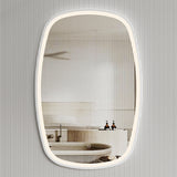 Riri Oblong 600mm x 900mm Frontlit LED Framed Mirror with Demister, Matte White Frame