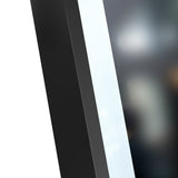 Riri Oblong 500mm x 900mm Frontlit LED Framed Mirror with Demister, Matte Black Frame