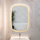 Riri Oblong 600mm x 900mm Frontlit and Backlit LED Frameless Mirror with Frosted Glass Border and Demister