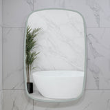 Riri Oblong 600mm x 900mm Frontlit and Backlit LED Frameless Mirror with Frosted Glass Border and Demister