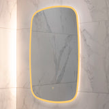 Riri Oblong 600mm x 900mm Frontlit and Backlit LED Frameless Mirror with Frosted Glass Border and Demister