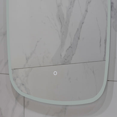 Riri Oblong 600mm x 900mm Frontlit and Backlit LED Frameless Mirror with Frosted Glass Border and Demister