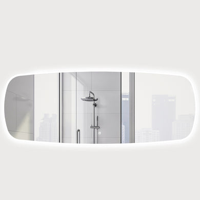Riri Oblong 1800mm x 700mm Frontlit and Backlit LED Frameless Mirror with Frosted Glass Border and Demister