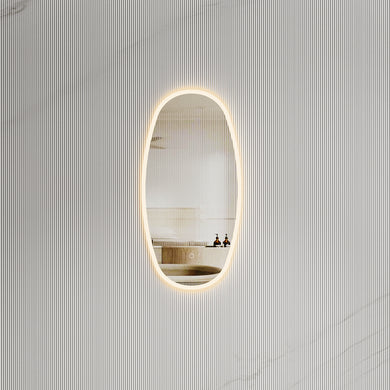 *Clearance* Riri Oblong 400mm x 800mm Frontlit and Backlit LED Frameless with Frosted Glass Border and Demister