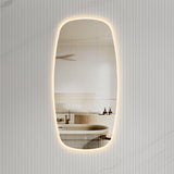 Riri Oblong 600mm x 1200mm Frontlit and Backlit LED Frameless Mirror with Frosted Glass Border and Demister *Clearance Stock*
