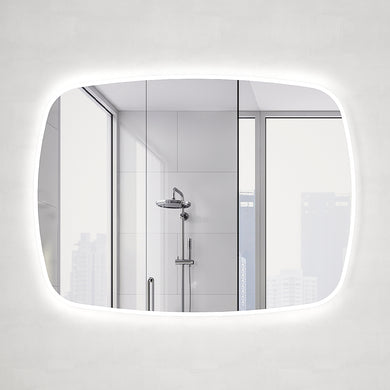 Riri Oblong 1200mm x 900mm Frontlit and Backlit LED Frameless Mirror with Frosted Glass Border and Demister