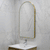 Arco Arch 550mm x 1000mm Frontlit LED Framed Mirror with Demister, Brushed Brass (Gold) Frame