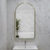 Arco Arch 550mm x 1000mm Frontlit LED Framed Mirror with Demister, Brushed Brass (Gold) Frame