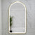 Arco Arch 550mm x 1000mm Frontlit LED Framed Mirror with Demister, Brushed Brass (Gold) Frame