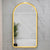 Arco Arch 550mm x 1000mm Frontlit LED Framed Mirror with Demister, Brushed Brass (Gold) Frame