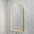 Arco Arch 550mm x 1000mm Frontlit LED Framed Mirror with Demister, Brushed Brass (Gold) Frame