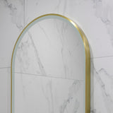 Arco Arch 550mm x 1000mm Frontlit LED Framed Mirror with Demister, Brushed Brass (Gold) Frame