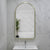 Arco Arch 550mm x 1000mm Frontlit LED Framed Mirror with Demister, Brushed Brass (Gold) Frame