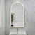 Arco Arch 550mm x 1000mm Frontlit LED Framed Mirror with Demister, Brushed Brass (Gold) Frame