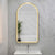 Arco Arch 550mm x 1000mm Frontlit LED Framed Mirror with Demister, Brushed Brass (Gold) Frame