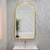 Arco Arch 550mm x 1000mm Frontlit LED Framed Mirror with Demister, Brushed Brass (Gold) Frame