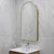 Arco Arch 550mm x 1000mm Frontlit LED Framed Mirror with Demister, Brushed Brass (Gold) Frame