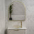 Arco Arch 850mm x 1000mm Frontlit LED Framed Mirror with Demister, Brushed Brass (Gold) Frame