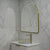 Arco Arch 850mm x 1000mm Frontlit LED Framed Mirror with Demister, Brushed Brass (Gold) Frame