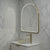 Arco Arch 850mm x 1000mm Frontlit LED Framed Mirror with Demister, Brushed Brass (Gold) Frame