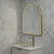 Arco Arch 850mm x 1000mm Frontlit LED Framed Mirror with Demister, Brushed Brass (Gold) Frame