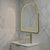 Arco Arch 850mm x 1000mm Frontlit LED Framed Mirror with Demister, Brushed Brass (Gold) Frame