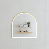 Arco Arch Frontlit LED Mirror with Brushed Brass (Gold) Frame and Demister | 7 sizes available, from 500mm to 1500mm |
