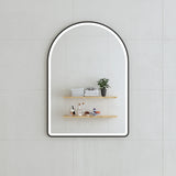 Arco Arch Frontlit LED Mirror with Matte Black Frame and Demister | 7 sizes available, from 550mm to 1500mm |