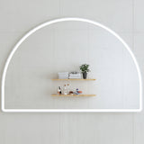 Arco Arch 1500mm x 1000mm Frontlit LED Framed Mirror with Demister, Matte White Frame