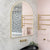 Arco Arch 800mm x 800mm Frontlit LED Mirror with Brushed Brass (Gold) Frame and Demister