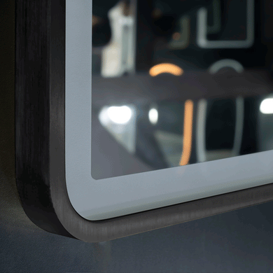 *Clearance* Arco Arch 500mm x 1000mm Frontlit Frontlit and Backlit LED Frameless Mirror with Matte Black Frame and Demister