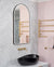 Arco Arch 600mm x 800mm Frontlit LED Mirror with Matte Black Frame and Demister