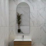 Arco Arch 500mm x 1200mm Frontlit and Backlit LED Frameless Mirror with Frosted Glass Border and Demister