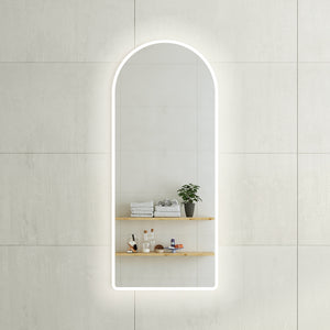 Arco Arch 500mm x 1200mm LED Mirror with Frosted Glass Border and Demister
