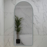Arco Arch 500mm x 1200mm Frontlit and Backlit LED Frameless Mirror with Frosted Glass Border and Demister