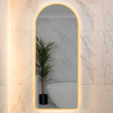 Arco Arch 500mm x 1200mm Frontlit and Backlit LED Frameless Mirror with Frosted Glass Border and Demister