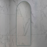 Arco Arch 500mm x 1200mm Frontlit and Backlit LED Frameless Mirror with Frosted Glass Border and Demister