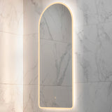 Arco Arch 500mm x 1200mm Frontlit and Backlit LED Frameless Mirror with Frosted Glass Border and Demister