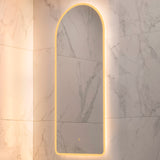 Arco Arch 500mm x 1200mm Frontlit and Backlit LED Frameless Mirror with Frosted Glass Border and Demister