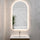 Arco Arch 550mm x 1000mm Frontlit and Backlit LED Frameless Mirror with Frosted Glass Border and Demister