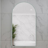 Arco Arch 550mm x 1000mm Frontlit and Backlit LED Frameless Mirror with Frosted Glass Border and Demister