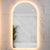 Arco Arch 550mm x 1000mm Frontlit and Backlit LED Frameless Mirror with Frosted Glass Border and Demister