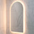 Arco Arch 550mm x 1000mm Frontlit and Backlit LED Frameless Mirror with Frosted Glass Border and Demister