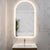 Arco Arch 550mm x 1000mm Frontlit and Backlit LED Frameless Mirror with Frosted Glass Border and Demister