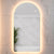 Arco Arch 550mm x 1000mm Frontlit and Backlit LED Frameless Mirror with Frosted Glass Border and Demister