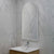 Arco Arch 550mm x 1000mm Frontlit and Backlit LED Frameless Mirror with Frosted Glass Border and Demister