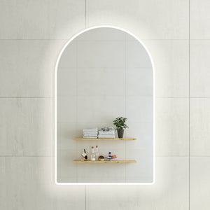 Arco Arch 750mm x 1200mm LED Mirror with Frosted Glass Border and Demister